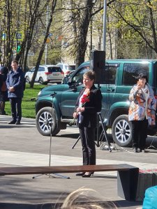 05 мая 2022 года на Коптевском бульваре состоялось Возложение цветов к памятнику "Всем павшим за Отечество" в честь Дня Победы.